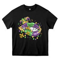 Black mardi gras lips Heavy Core Tee - MaliasSmallBusiness