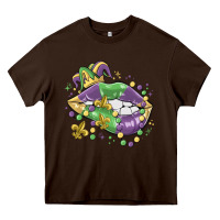 Chocolate Brown mardi gras lips Heavy Core Tee - MaliasSmallBusiness