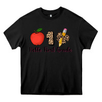 Black hello first grade leopard 3200x2400 Heavy Core Tee - AdoDesignShop