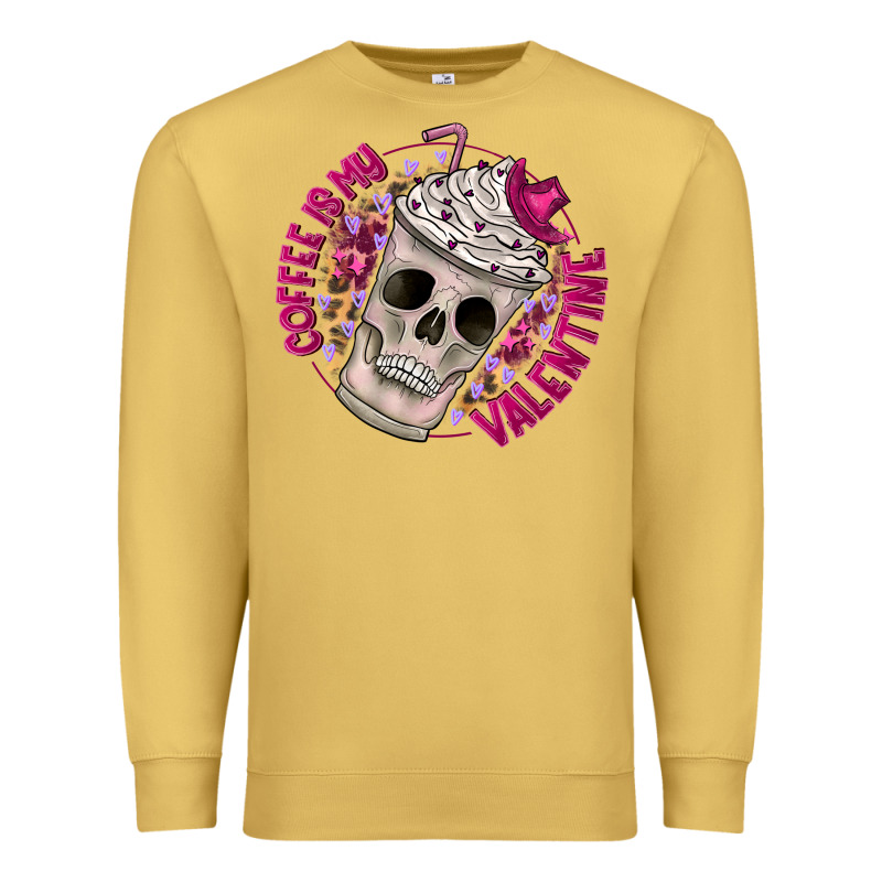 Coffee Is My Valentine Premium Sweatshirt by CowhideDigitalArt | Teevron