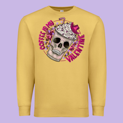 Coffee Is My Valentine Premium Sweatshirt Designed By Cowhidedigitalart