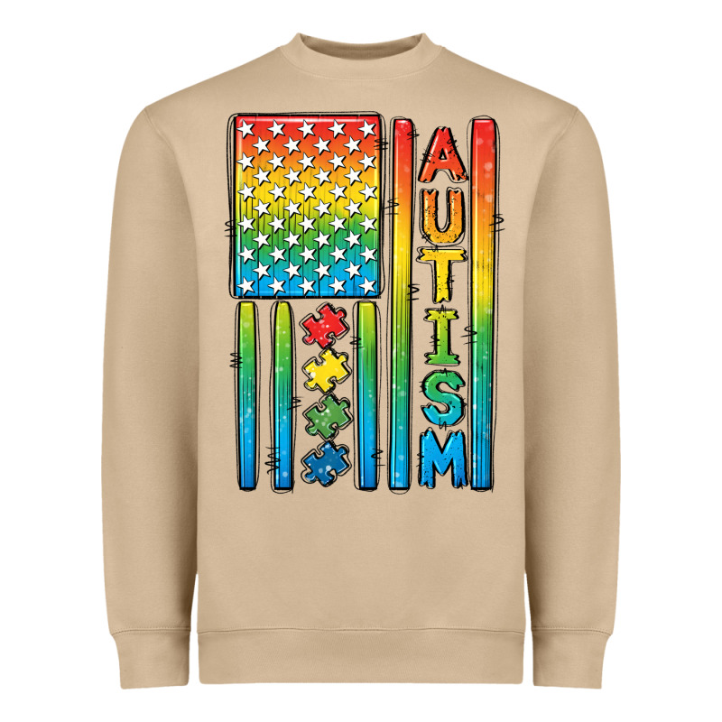 Autism American Flag Heavyweight Sweatshirt by CowGirlArtShop | Teevron