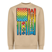 Mushroom Autism American Flag Heavyweight Sweatshirt - CowGirlArtShop