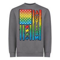 Storm Autism American Flag Heavyweight Sweatshirt - CowGirlArtShop