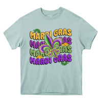 Arona mardi gras with fleur de lis Heavy Core Tee - MaliasSmallBusiness