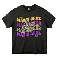 Asphalt mardi gras with fleur de lis Heavy Core Tee - MaliasSmallBusiness