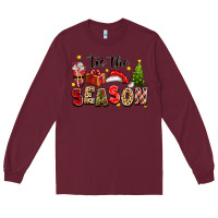 Burgundy tis the season christmas Long Sleeve Tee - texasbilliewilder
