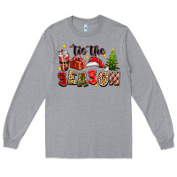 Heather Grey tis the season christmas Long Sleeve Tee - texasbilliewilder