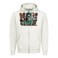 Oatmeal Heather Mom life skull Mother's Day Zipper Hoodie - FaDigitalArtStudio