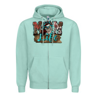 Seafoam Mom life skull Mother's Day Zipper Hoodie - FaDigitalArtStudio