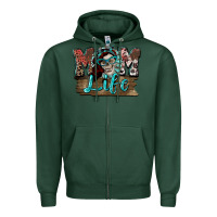 Sports Green Mom life skull Mother's Day Zipper Hoodie - FaDigitalArtStudio