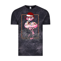 Cloud Black Merryy Flocking Christmas Flamingo Vintage Tee - Bettercallsaul