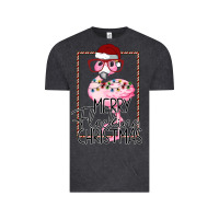 Vintage Black Merryy Flocking Christmas Flamingo Vintage Tee - Bettercallsaul