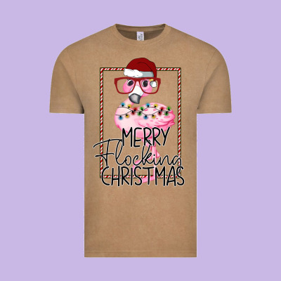 Merryy Flocking Christmas Flamingo Vintage Tee Designed By Bettercallsaul