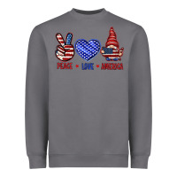 Storm Peace love America with gnome 4th of july Heavyweight Sweatshirt - HowdyJamesFarm