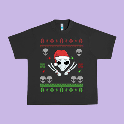 Alien Ugly Christmas Urban Heavy Tee Designed By Bettercallsaul