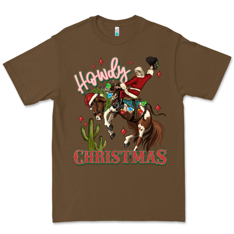 Howdy Christmas Cowboy Santa Premium Tee by MaliasSmallBusiness | Teevron