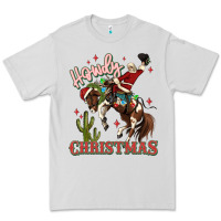 Dove Grey howdy christmas cowboy santa Premium Tee - MaliasSmallBusiness