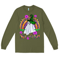 Army Green Boo-tiful ghost Long Sleeve Tee - NancyCooperArtShop