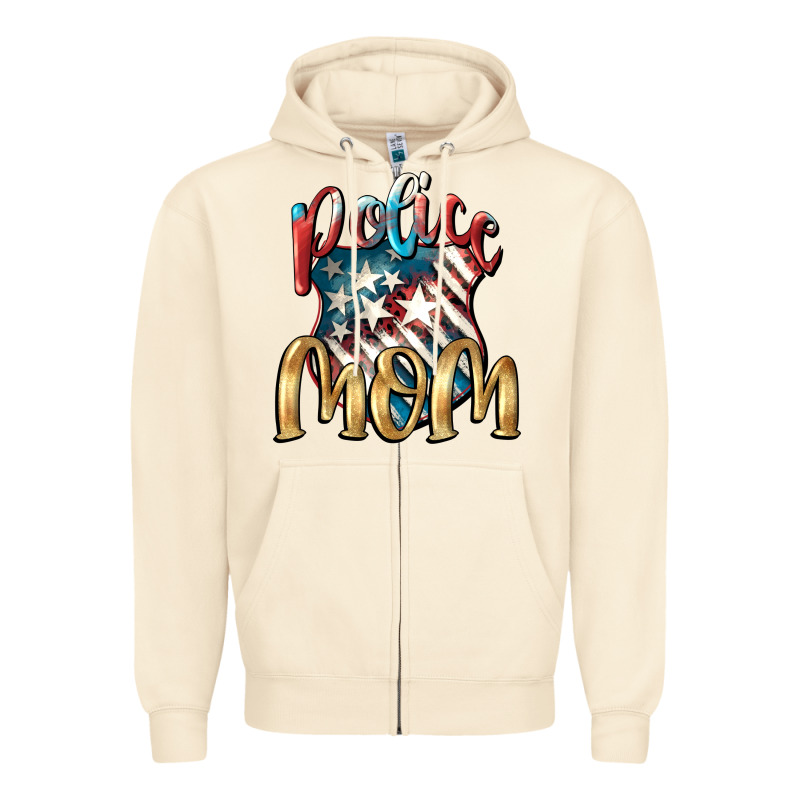 Police Mom Mother's Day Zipper Hoodie by FaDigitalArtStudio | Teevron