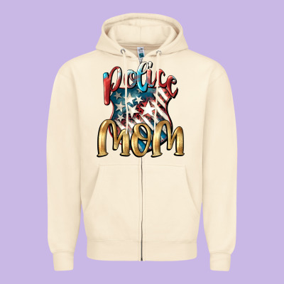Police Mom Mother's Day Zipper Hoodie Designed By Fadigitalartstudio