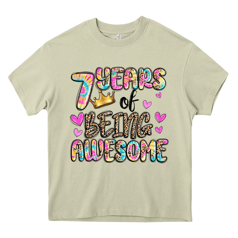 7 Years Of Being Awesome Heavy Core Tee by MaliasSmallBusiness | Teevron
