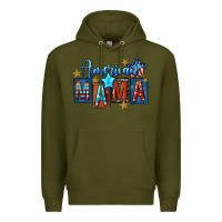 Army Green American mama Mother's Day Premium Hoodie - FaDigitalArtStudio