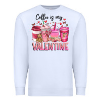 White Coffee Is MY Valentine Premium Sweatshirt - CowhideDigitalArt