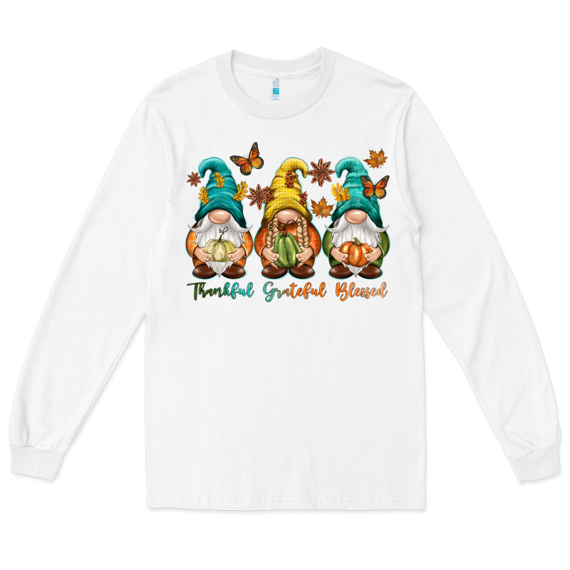 Thankful Grateful Blessed Long Sleeve Tee by NancyCooperArtShop | Teevron