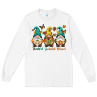 White Thankful grateful blessed Long Sleeve Tee - NancyCooperArtShop