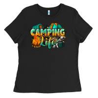 Black camping life Ladies Tee - NancyCooperArtShop