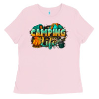 Bubblegum Pink camping life Ladies Tee - NancyCooperArtShop