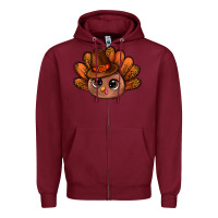 Burgundy turkey and leopard pattern and thanksgiving hat bbs Zipper Hoodie - BundleAndBundleShop