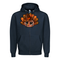 Navy turkey and leopard pattern and thanksgiving hat bbs Zipper Hoodie - BundleAndBundleShop