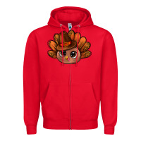 Red turkey and leopard pattern and thanksgiving hat bbs Zipper Hoodie - BundleAndBundleShop