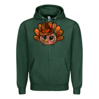 Sports Green turkey and leopard pattern and thanksgiving hat bbs Zipper Hoodie - BundleAndBundleShop