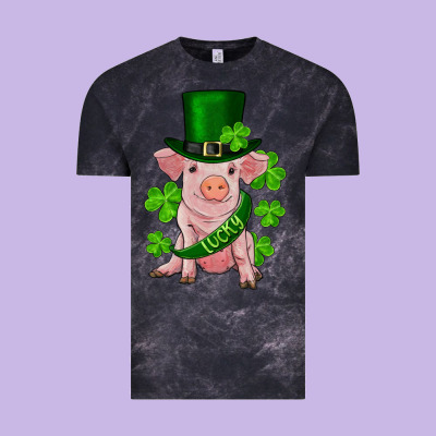 St. Patrick's Day Lucky Baby Pig Vintage Tee Designed By Ranaportraitstore