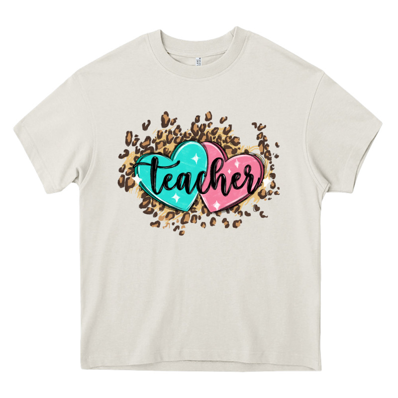 Heart Teacher Heavy Core Tee by MaliasSmallBusiness | Teevron