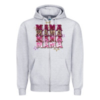 Heather Grey Mama mama mama mama Mother's Day Zipper Hoodie - FaDigitalArtStudio