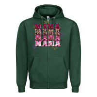 Sports Green Mama mama mama mama Mother's Day Zipper Hoodie - FaDigitalArtStudio