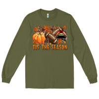 Army Green Tis' the season American Football Long Sleeve Tee - NancyCooperArtShop