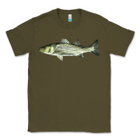 Army Green Striped Bass Classic Tee - LillyAllenDesigns