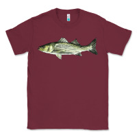 Burgundy Striped Bass Classic Tee - LillyAllenDesigns