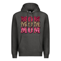 Charcoal Heather Mom mom mom Mother's Day Premium Hoodie - FaDigitalArtStudio