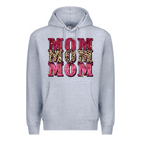 Heather Grey Mom mom mom Mother's Day Premium Hoodie - FaDigitalArtStudio