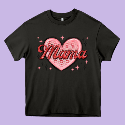 Mama Valentines Heavy Core Tee Designed By Maliassmallbusiness