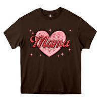 Chocolate Brown mama valentines Heavy Core Tee - MaliasSmallBusiness
