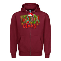 Burgundy Christmas Nana Claus Mother's Day Zipper Hoodie - FaDigitalArtStudio