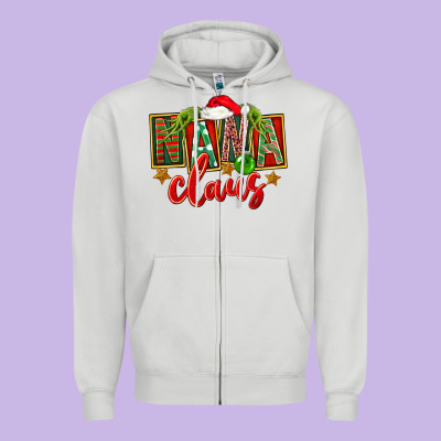 Christmas Nana Claus Mother's Day Zipper Hoodie Designed By Fadigitalartstudio