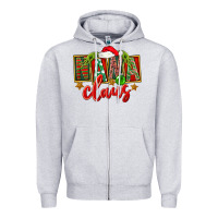 Heather Grey Christmas Nana Claus Mother's Day Zipper Hoodie - FaDigitalArtStudio